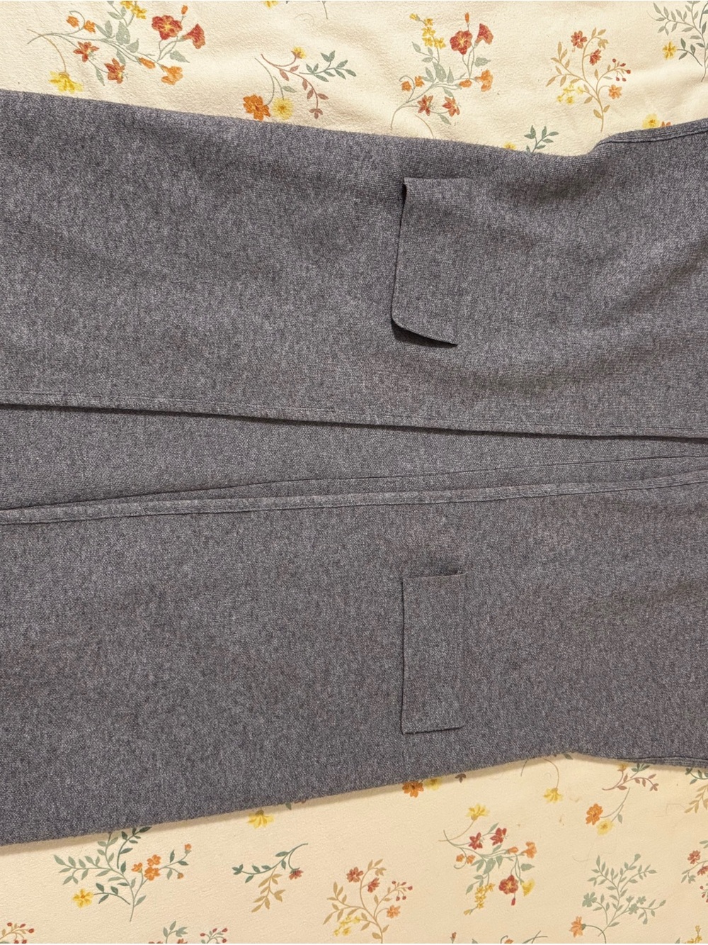 Anthropologie Gray Wool-Blend cardigan vest with Front Flap Pockets